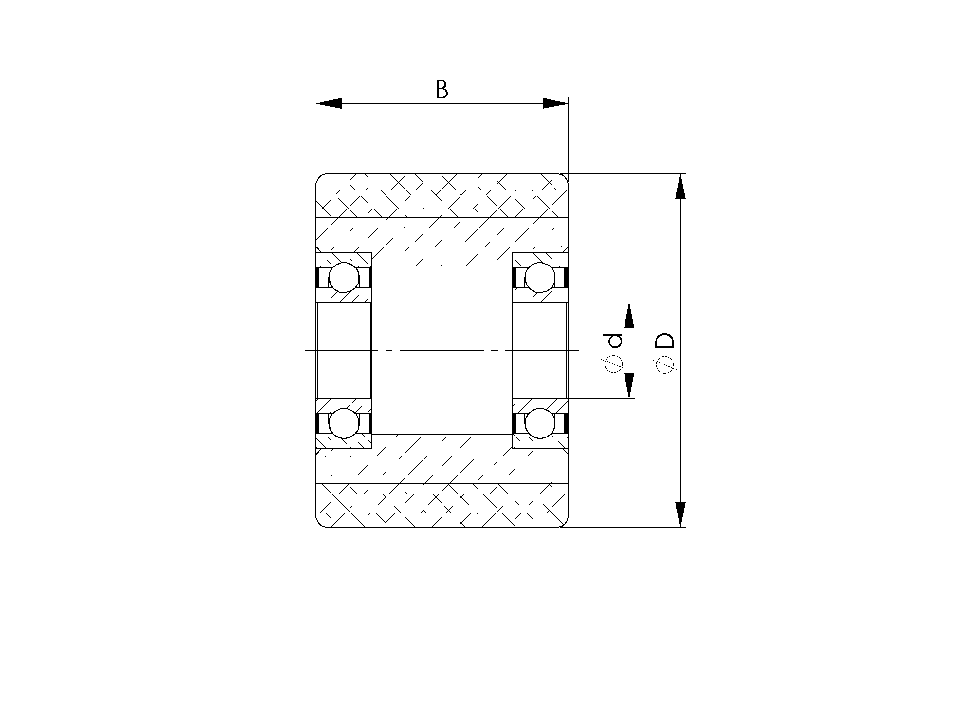 RAD ACLATHAN-N 85A; AL; R22; D.300/30X30/34 MM; 2X6206-2RSR